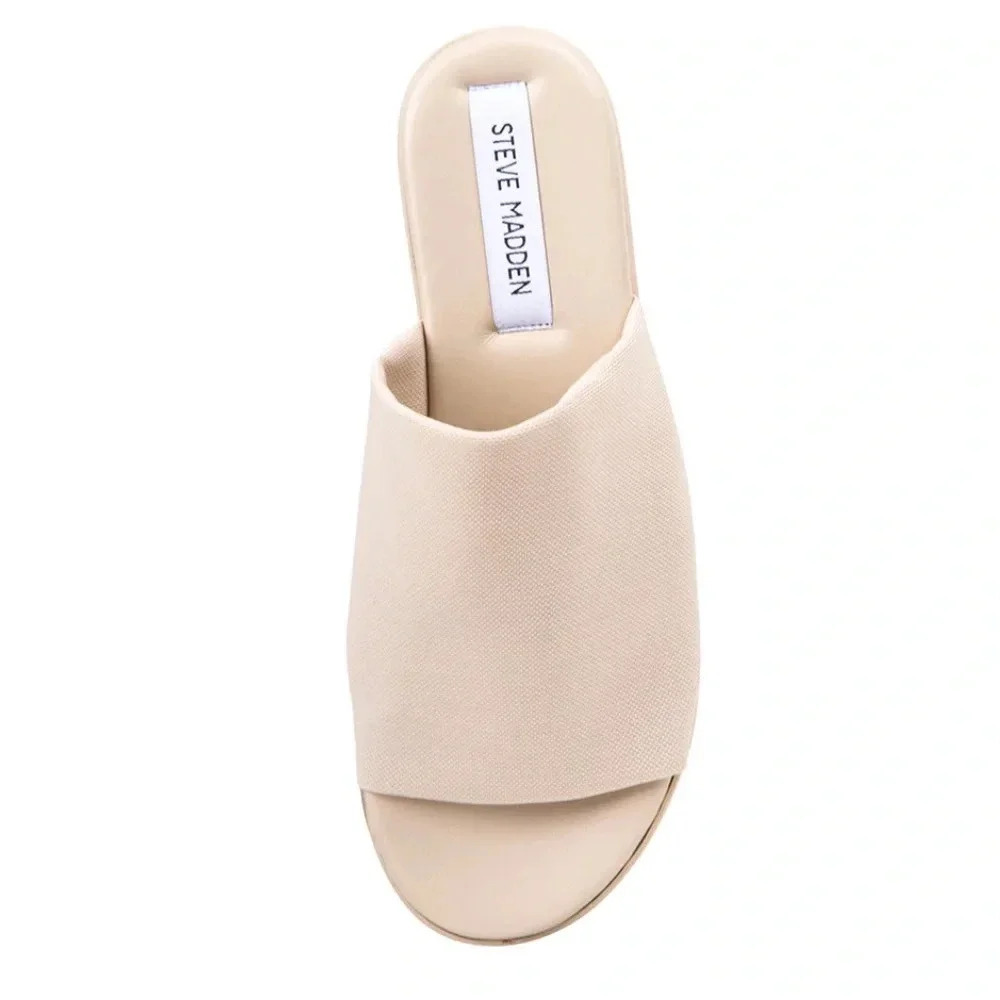 Steve  Madden Platform Slinky Sandals In Colour Natural/ Cream NWB Size 10 - Picture 5 of 10